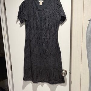 Sundance Black Eyelet Lace Mini Dress